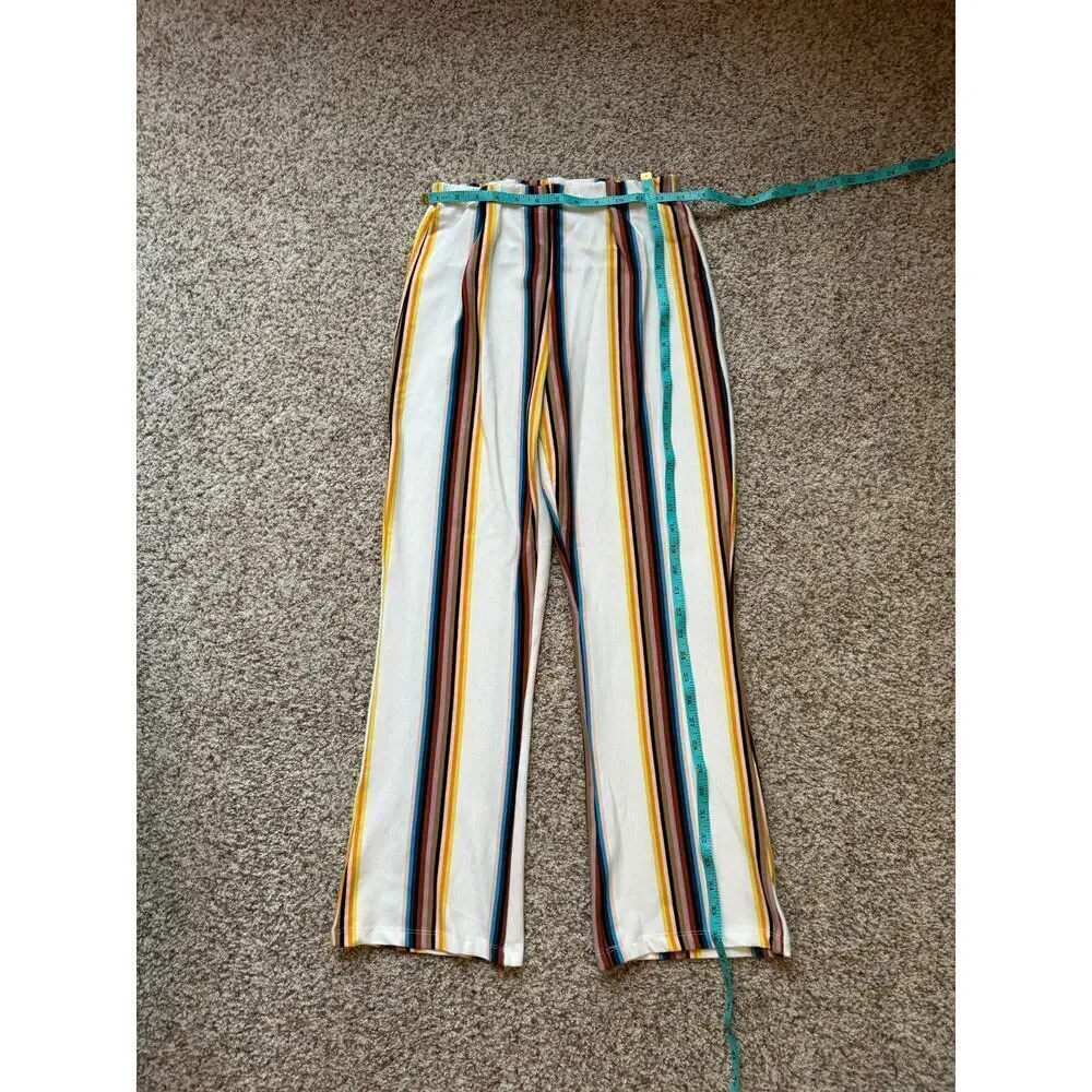 FREE PEOPLE Pants, Size 4, Striped, colorful, wide leg, high waist
